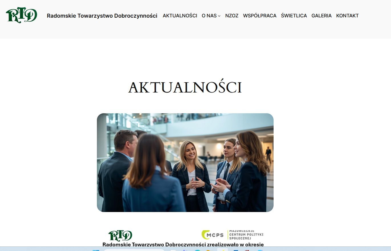 Strona dla Radomskiego Towarzystwa Dobroczynności